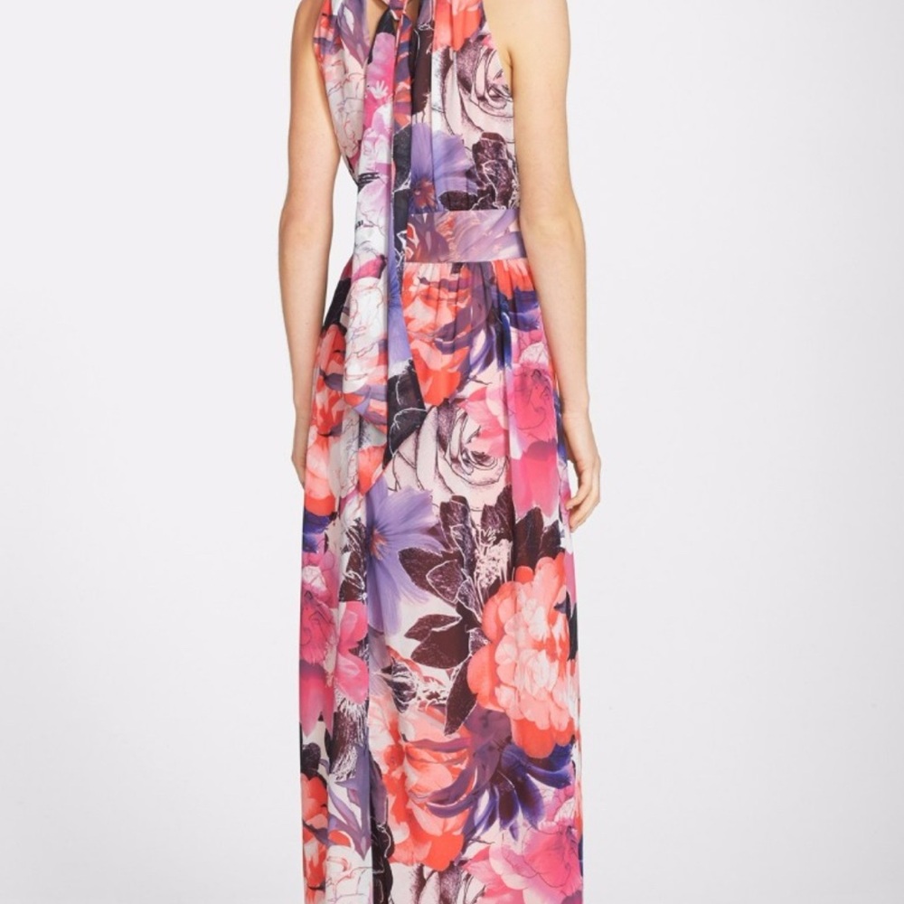 Eliza J Vibrant Floral Backless Dress